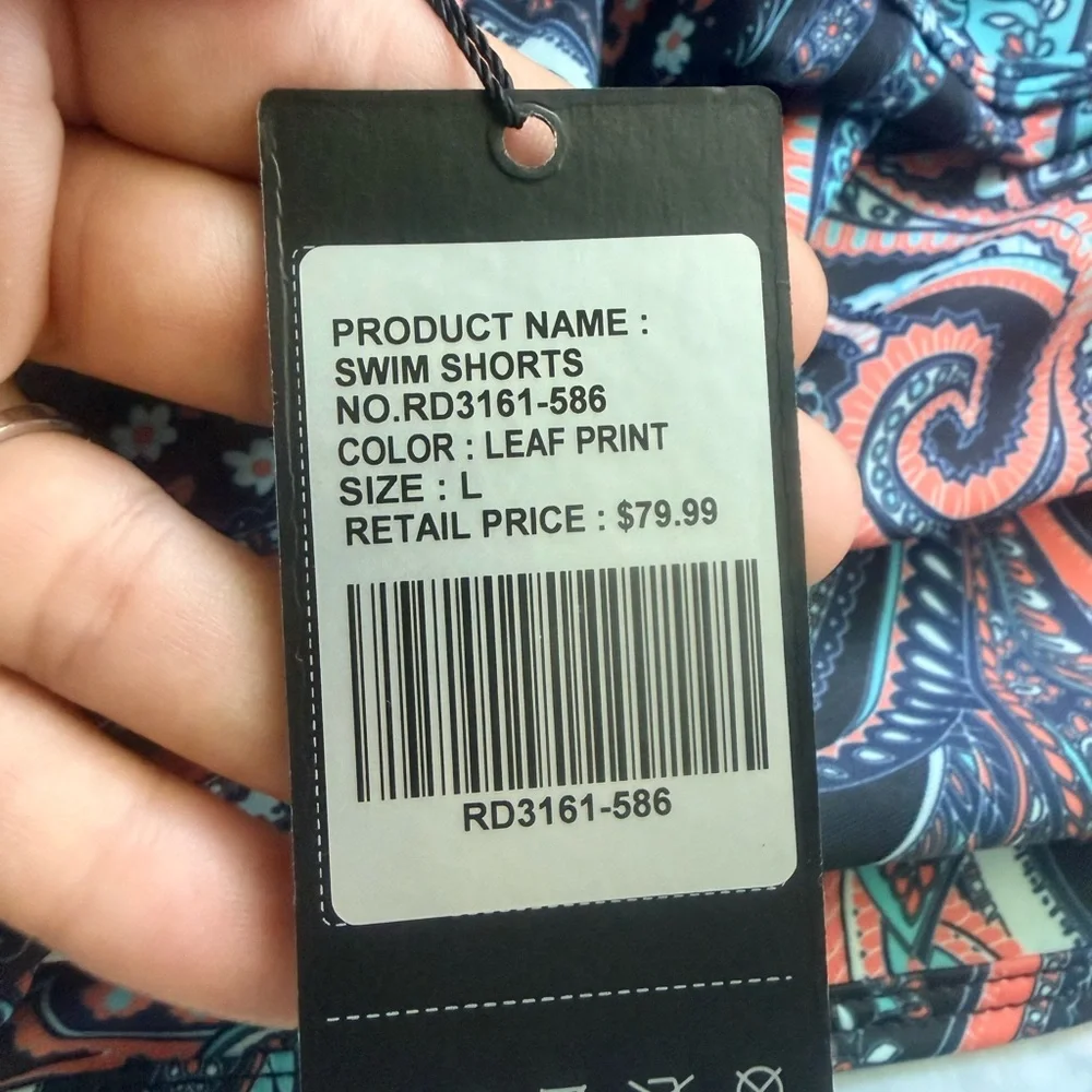 Paisley Leaf Swim Shorts